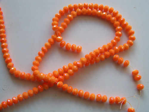 Skleněné rondelky/ 8x5mm/ oranžové/ 10ks