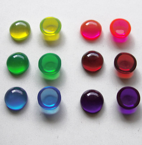 Epoxy čočka vypouklá/ zelená/ 12mm/ 2ks