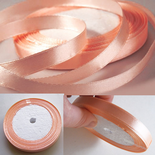 Stuha atlasová/ 10mm/ oranžová světlá/ 1m