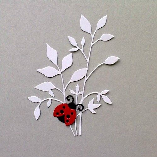 Výsek - Rostlinný ornament jemný a beruška 2ks