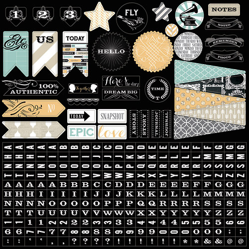 Memorabilia: 12x12 Sticker Sheet - samolepky