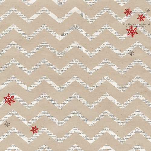 T Collins Scrapbooková čtvrtka Santas List Chevron