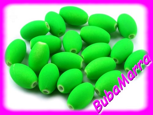 ~ 10ks ~ Korálky NEON 9x13mm ~ zelená