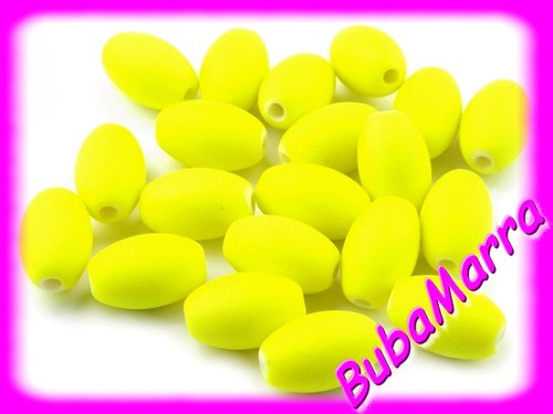 ~ 10ks ~ Korálky NEON 9x13mm ~ žlutá