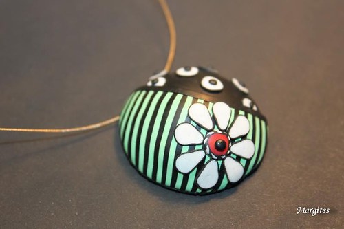 Náhrdelník Stripes with flower — foto 1