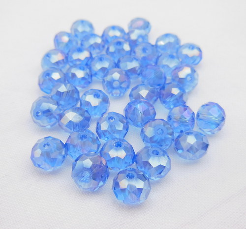 Swarovski - světle modré rondelky s AB efektem 8mm