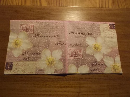 Ubrousek na decoupage - květinové psaní