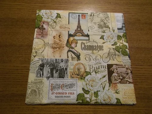 Ubrousek na decoupage - Champagne