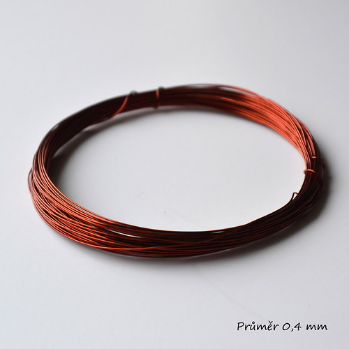 Měděný lakovaný drát pr. 0,4 mm, 90 m — foto 1