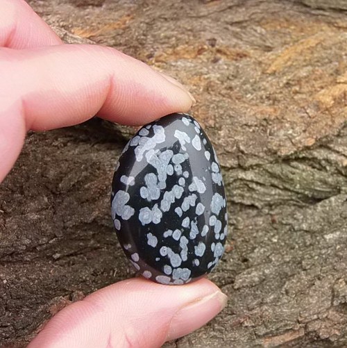Obsidián vločkový - placka 121 — foto 1