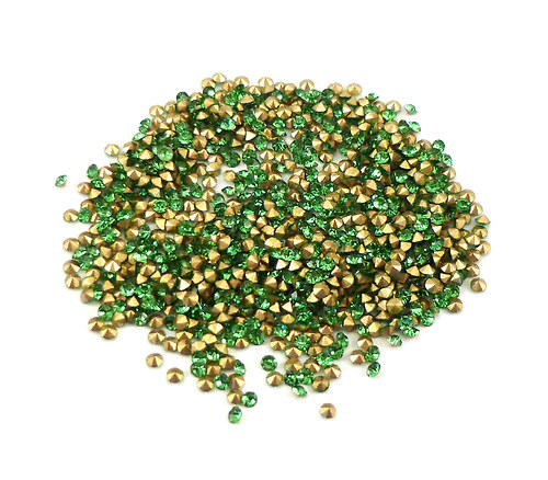 Broušené šatony zelené SS4 - 1,5mm, 30ks