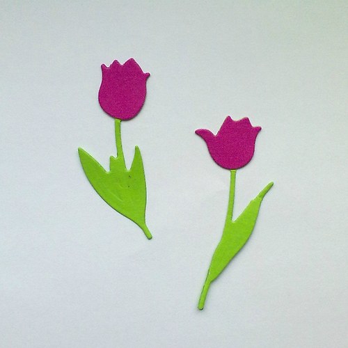 Výsek - tulipány tm.růžové 2ks