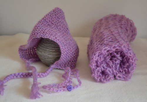 Souprava - wrap, čepička, čelenka "Vřesová" — foto 1