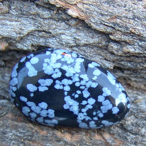 Obsidián vločkový - placka 305 — foto 1
