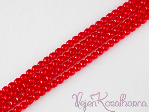 Voskové perle červená 4mm