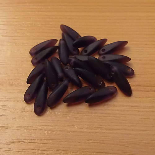 Jazýčky - fialové - frosted -3 x 10 mm