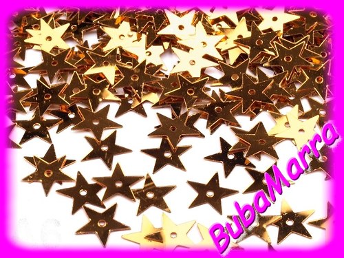 ~ FLITRY ~ HVĚZDIČKY ~ Ø13mm 170ks ~3g~ ZLATÉ