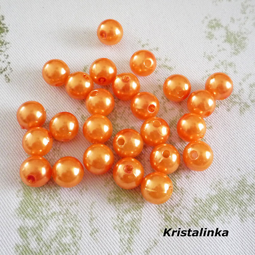 Perličky oranž syté...10mm