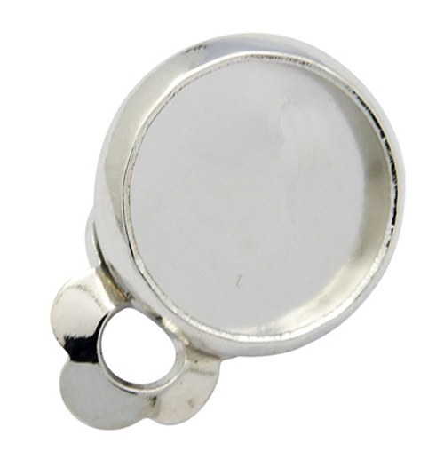 Klipsy s lůžkem/ stříbro/ 10mm/ 20ks