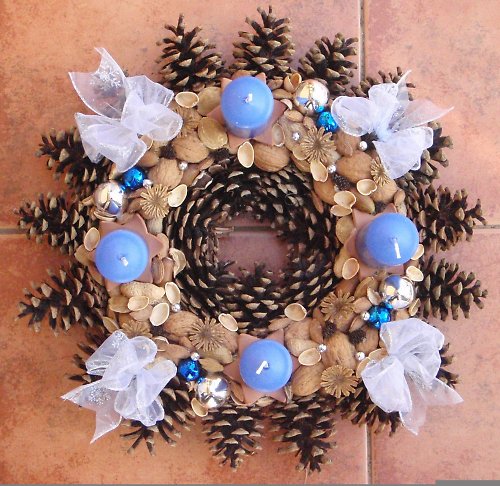 Adventní věnec v modrém ("Jemný princeznovský") - 1 — foto 1
