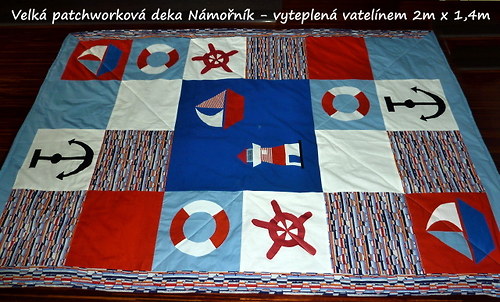 Velká deka přehoz na postel patchwork Námořník — foto 1