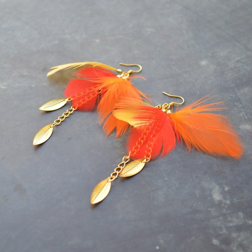 Sleva 30% Firebird - peříčkové náušnice — foto 1