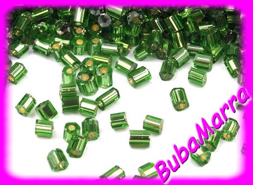 20g ~ Rokajl ~ sekaný - válečky ~ 2mm ~ zelený