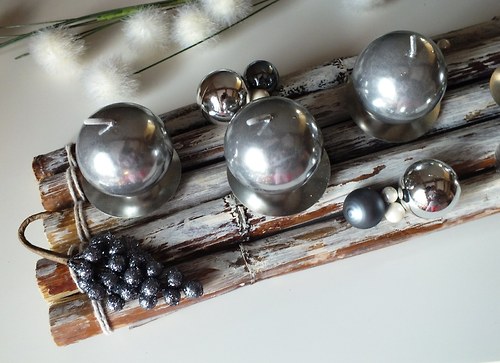 Adventní svícen ocelově šedý.. — foto 1