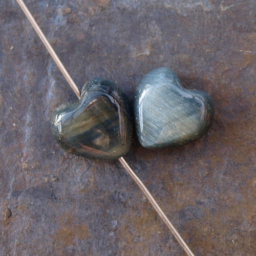 Tygří oko multicolor pár srdíček — foto 1