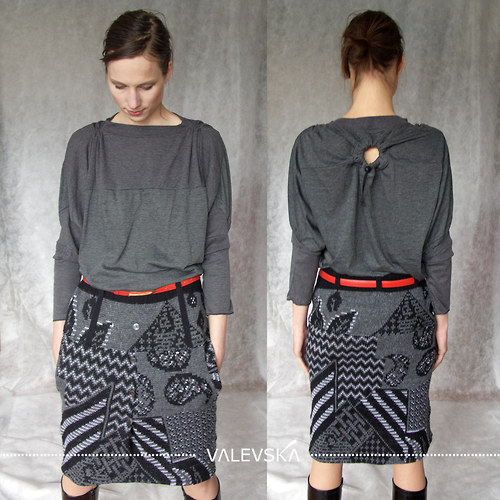 Kashmeer patchwork, pletená sukně, vel.40 — foto 1
