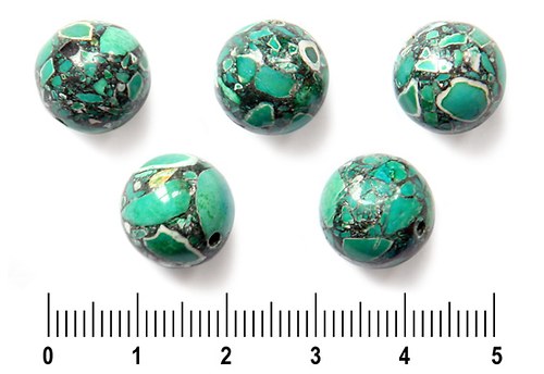 Zelená zlomková kulička, 12 mm, 3 ks