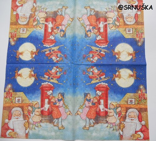 Obrúsok na decoupage - Mikulášska pošta