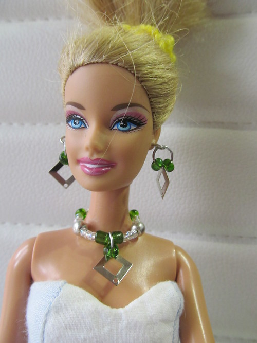 Barbie - zelený náhrdelník a náušnice — foto 1