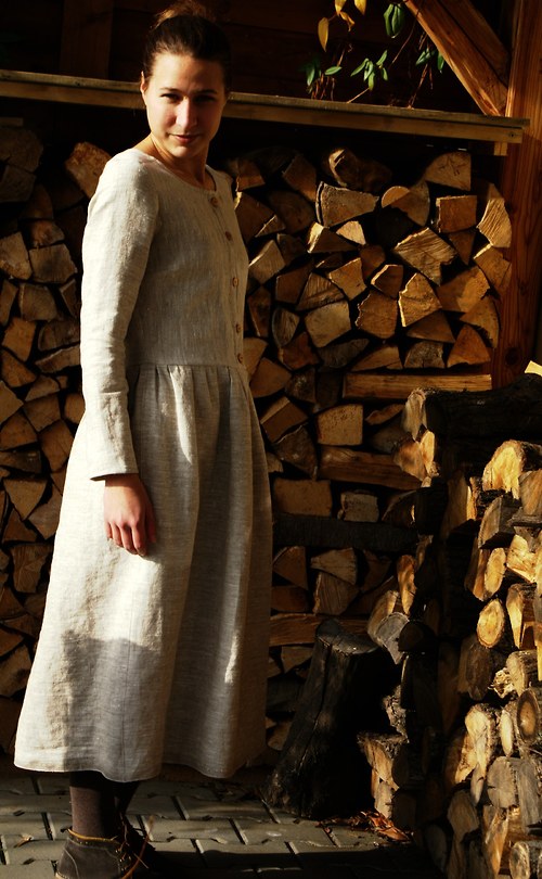 Šaty Lin (přírodní) velikost L — foto 1