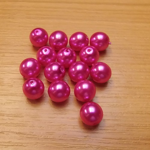 Voskované perly 6 mm - růžová