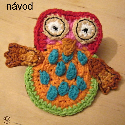 Háčkovaná brož_sova_návod