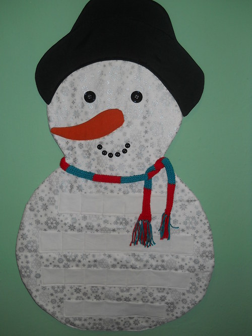 Adventní sněhulák-kapsář/kalendář — foto 1