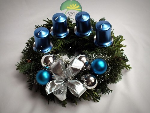 Adventní věnec - "Metalická modrá" — foto 1