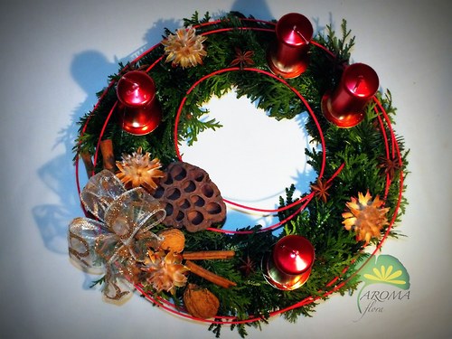 Adventní věnec - "Cihlová červená" — foto 1