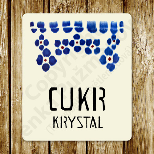 Cukr krystal - samolepka na nádobu