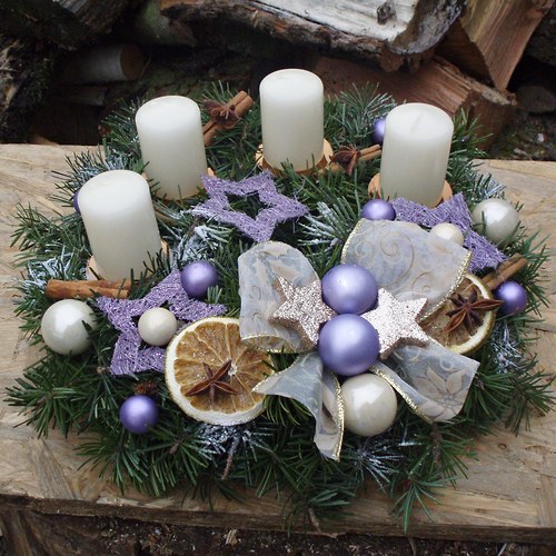 Adventní věnec - fialkový — foto 1