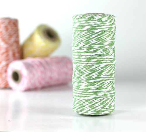 Provázek Bakers Twine:Zelená/bílá -5metrů