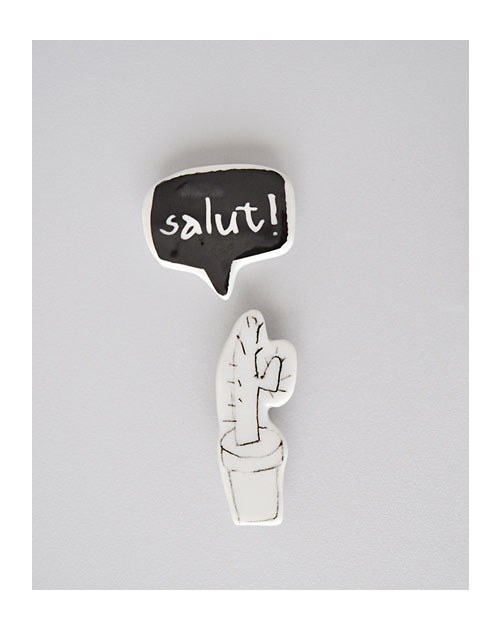 Porcelánová brož "salut!".) CMYK — foto 1