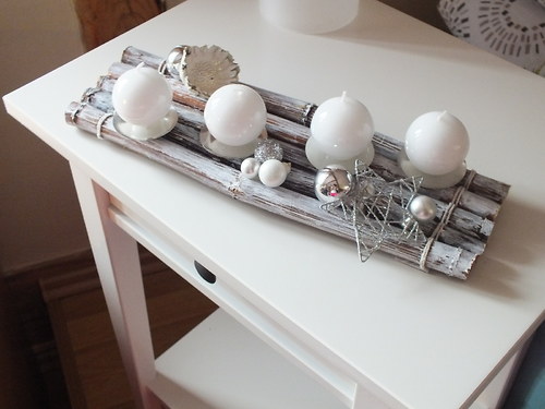 Adventní svícen stříbrno - bílý — foto 1