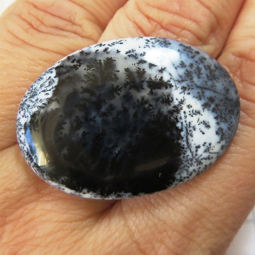 Dendritický opál De luxe, kabošon č.D6 — foto 1