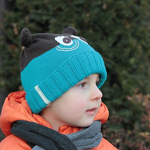 Čapka okatá hnědá-tyrkys — foto 1