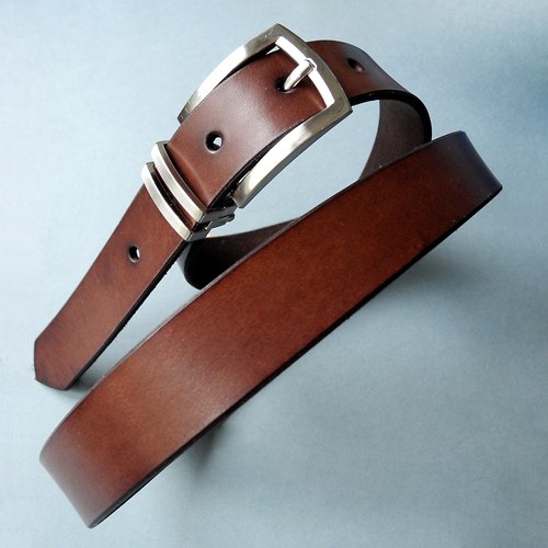 Opasek - elegance - úzký, tm. hnědý - 3cm — foto 1