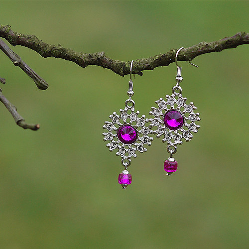 Swarovski fuchsiová sluníčka — foto 1