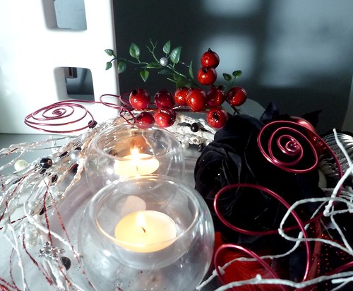 Vánoční svícen Černá růže — foto 1