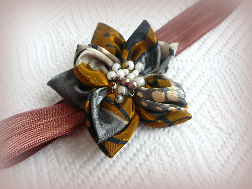 Hnědá elegantní čelenka.SLEVA — foto 1